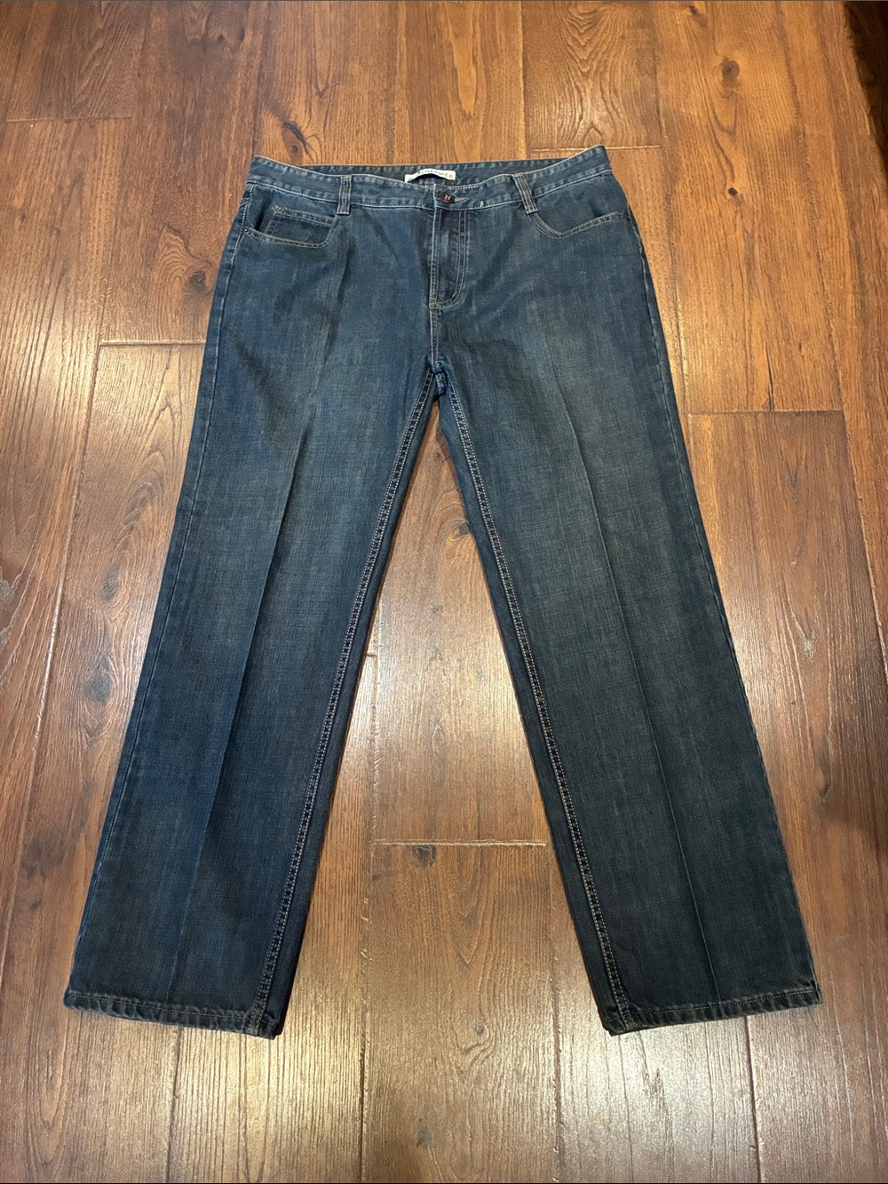 Hermes Men's Straight Leg Jeans in Dark Blue Denim